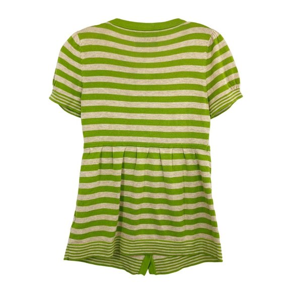 Vintage Juicy Couture Y2K Green Striped Short Sleeve Button Cardigan - Size P - Picture 2 of 4